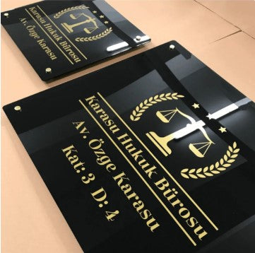 Pleksi Kapı Tabelası Kişiye Özel Ofis Tabelası
